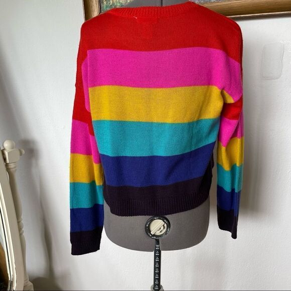 Full tilt cropped striped long sleeve sweater size M - Picture 4 of 8
